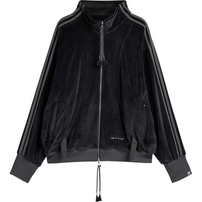 Adidas/阿迪达斯正品三叶草男女休闲天鹅绒宽松运动外套KC0317