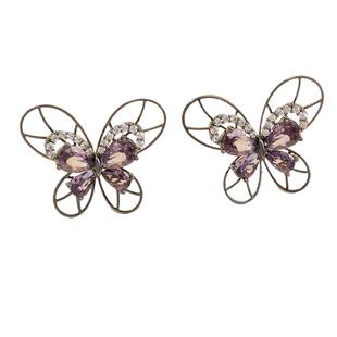 三福街潮红蝶曳影耳钉一对 个性时尚无性别配饰耳环耳饰851560