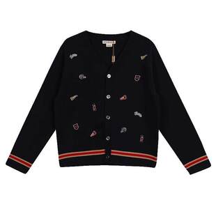 IVY HOUSE常春藤儿童装男童秋季款 活力学院风微宽松毛织开衫外套