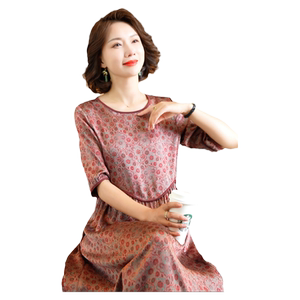 迪芬璐嘉气质优雅真丝连衣裙女