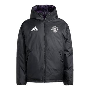 皇贝正品Adidas阿迪达斯曼联足球运动休闲两面穿连帽羽绒服JN2890