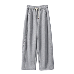 淘么淘 人手一条穿不够 双抽绳高腰加绒宽松阔腿弯刀/收口卫裤女