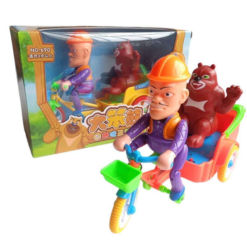 熊大熊二光头强电动三轮车玩具灯光音乐儿童益智玩具葫芦娃脚踏板