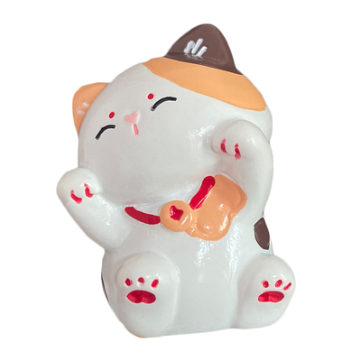 招财猫柜子抽屉把手免打孔创意儿童房衣柜门单孔可爱小猫动物拉手