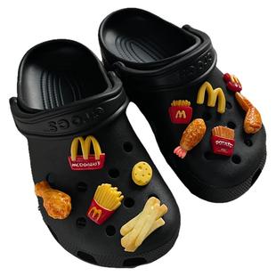 薯条鸡腿洞洞鞋配饰diy趣味食玩crocs鞋花适配卡洛驰洞洞鞋配饰女