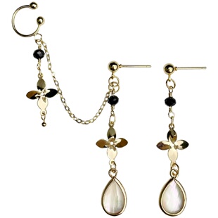 小耳钉精致超仙气质耳骨夹耳环 一体式不对称耳饰高级感耳夹 法式