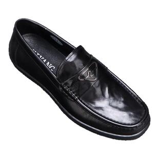 纯皮豆豆鞋男款秋季2026新款头层牛皮男鞋软底时尚黑色休闲皮鞋男