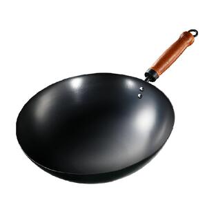 女士超轻便铁锅炒菜锅圆底家用无涂层煤燃气灶专用已开锅轻薄轻量