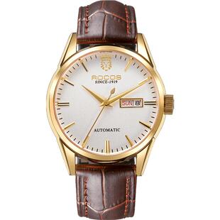 雷克斯正品复古潮流男士手表男全自动机械金表皮带防水圣诞节礼物