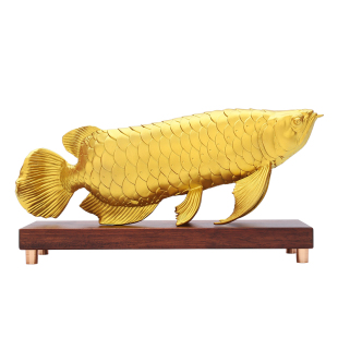 金色黄铜《金龙鱼》摆件鱼家居客厅办公室装饰品店铺公司开业礼品