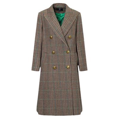 IDPAN经典格纹长大衣外套