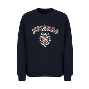 商场同款 摩萨克冬新款棉美式复古logo印花卫衣套头上衣女