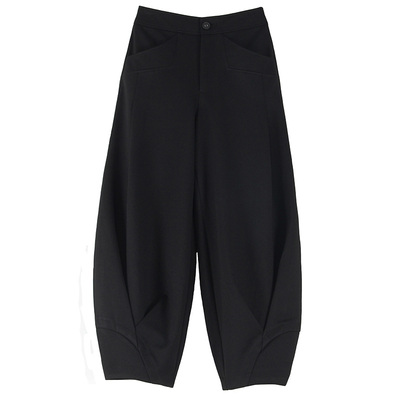 天香缘女裤2026春秋季黑色高腰休闲灯笼裤哈伦花苞裤水兵舞97638