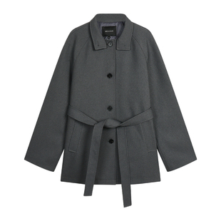 MULVAN 【现货7.5折】冬日叠奏 立领系带白鸭绒内胆外套女羽绒服