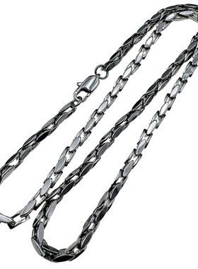 简约方形十字链钛钢项链朋克百搭