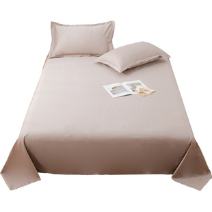 床单单件高级纯棉100全棉60S贡缎单人床1.5米单独双人纯色1米8