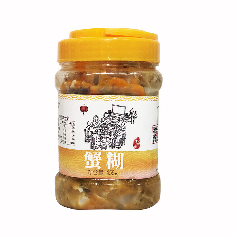 宁波特产红膏蟹糊罐装水产即食呛蟹类制品