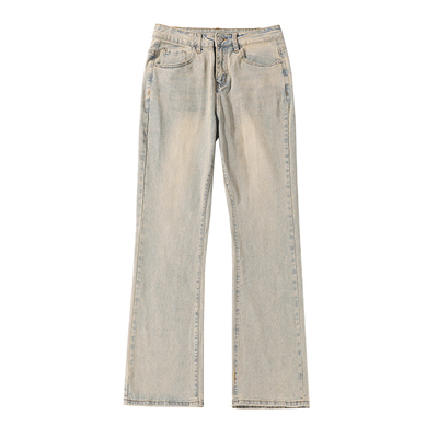 复古潮牌美式做旧水洗牛仔裤男