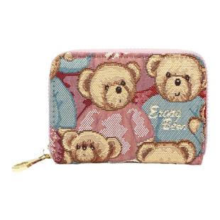 小熊依恋卡包女短款多卡位超薄卡片包帆布零钱包女生票夹防身份证