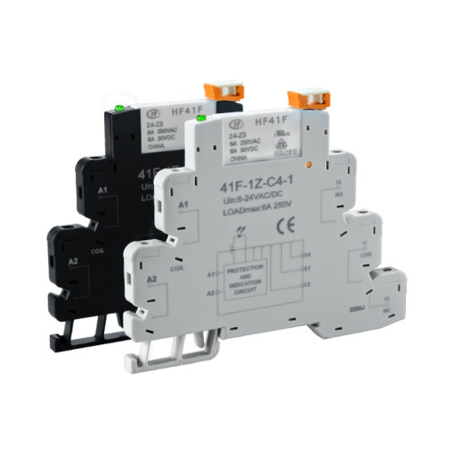 宏发41F-1Z-C2-1薄片式继电器底座HF41F-024-ZS超薄型继电器DC24V