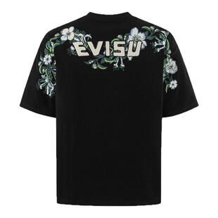EVISU福神  男士时尚潮流花卉大M印花短袖T恤2ESHTM5TS1222LFCT