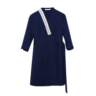 多恩美容院工作服女连衣裙秋冬足浴按摩工装spa技师工作服女气质