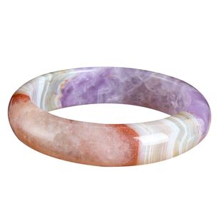 天然紫水晶玛瑙手镯敦煌极光玛瑙共生水晶镯子女款饰品送鉴定证书