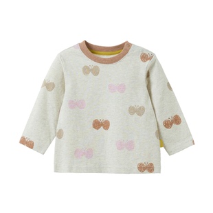 【新品】papa爬爬春季宝宝打底衫男女宝长袖T恤纯棉圆领内搭上衣