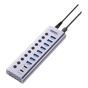 优越者USB3.0扩展器多口usb集线器7/10口笔记本电脑转换扩展插头hub分线器TypeC拓展坞独立开关设备供电