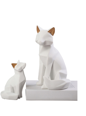 几何风狐狸样板间儿童动物摆件