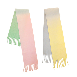 YL Gentlewoman独家定制渐变色羊毛仿马海毛围巾秋冬百搭保暖围巾