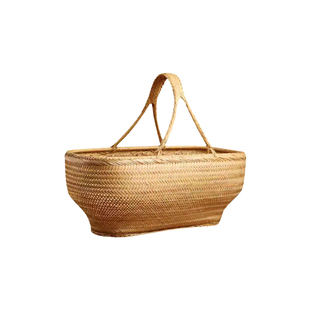 手工竹篮子竹编织手提菜篮竹篮子采摘篮水果收纳竹筐老式菜篮精品