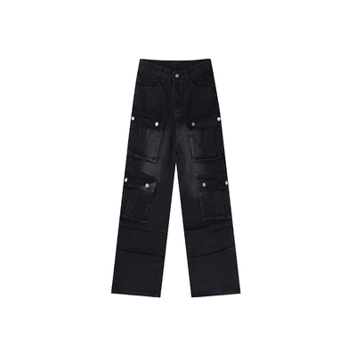 阔腿拖地适中牛仔布2024年春秋