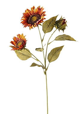 复古混色仿真向日葵花束插花