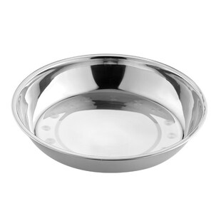 茶花不锈钢盘家用菜盘蒸盘大圆盘平盘圆形托盘铁烧烤碟子菜汤盘子