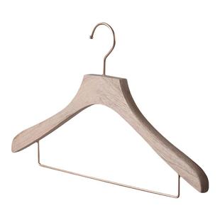 香樟木衣架家用女士原木色宽肩无痕西装金属杆挂成人裤架木衣撑子