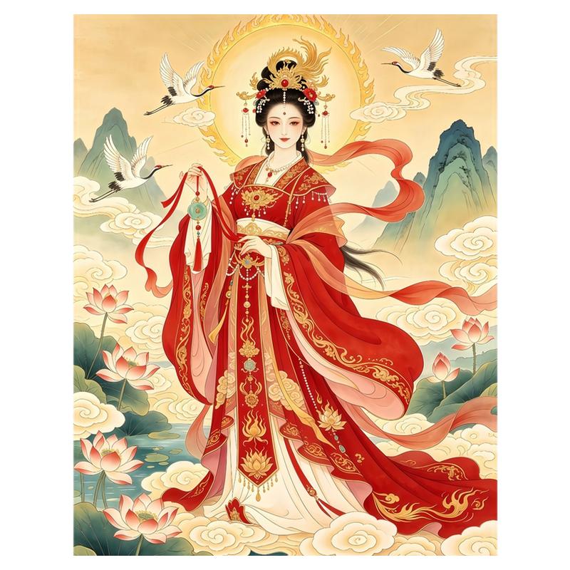 七仙女墙贴竖版墙贴背胶自粘遮瑕可移除好撕不留胶不留痕装饰贴纸
