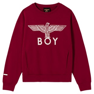 【以梦为马】BOYLONDON秋季暗红圆领针织卫衣秋季男女同款N03067