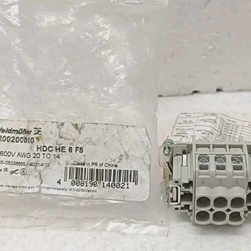 A LOT OF 22 PCS WEIDMULLER HEAVY HDC HE 6 FS 600V AWG 26-16