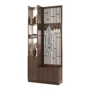 新中式入户屏风隔断柜客厅玄关柜正对进门口遮挡实木置物架挂衣架