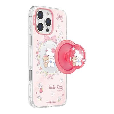 粉樱凯蒂适用于iPhone16pro手机壳新款15Promax卡通透明高级ip13Pro防摔磁吸带支架16Promax女ins风14pro可爱