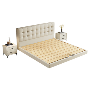 全实木齐边悬浮床可定制任意尺寸加厚静音互不干扰排骨架床架