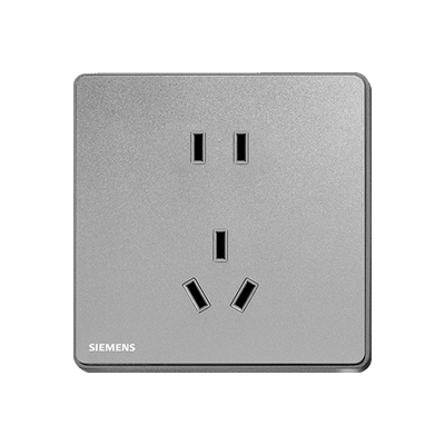 西门子开关睿致烟金灰五孔