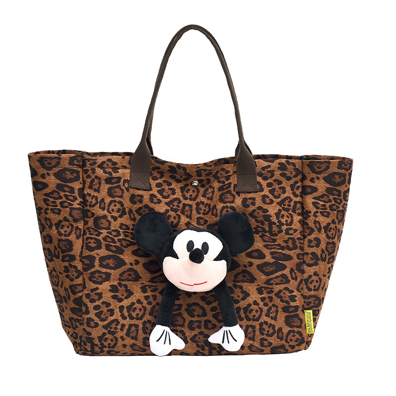 春夏季大容量通勤包包女2025新款时尚豹纹单肩布包手提休闲托特包