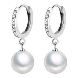 珍珠耳环2026新款简约百搭耳饰女S925纯银耳扣防过敏耳钩贝珠耳坠