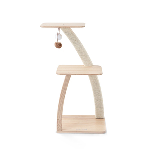 实木猫爬架猫架子limolimo椰子小型猫树不占地猫抓柱日式简约剑麻