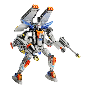 方橙积木儿童益智拼装飞船星舰变形机甲模型男孩子机器人玩具礼物