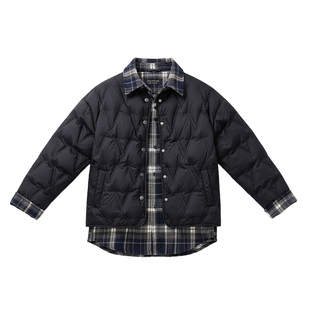 女大童羽绒服2025冬季新款初中生少女宽松休闲假两件短款保暖外套