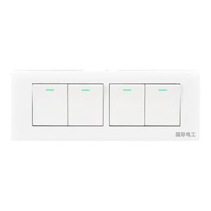 国际电工118型墙壁开关插座电灯四位四开单控开关面板四联长方形