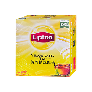lipton立顿红茶100包黄牌精选红茶绿茶商用茶包茉莉花茶官方正品